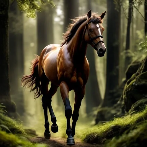 Prompt: Hyperrealistic, photorealistic, centaurs (Hybrid: upper body of a human and the lower body and legs of a horse, seamlessly and symmetrically merged,) walking, Greek mythology, lush green Forest, detailed human torso, fit and well-muscled physique, natural and realistic lighting, high quality, 4k resolution, detailed fur, mythical creatures, detailed facial features, classical art style, earthy tones, lively and natural environment