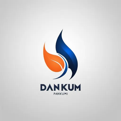 Prompt: Create a modern, sleek logo for a company named "Dankkumi". The logo should feature a bold, minimalistic Korean text design with an accompanying orange accent. The design should convey professionalism and innovation, using a clean and simple color palette with shades of blue and orange. The logo should be versatile enough to work on both dark and light backgrounds.
