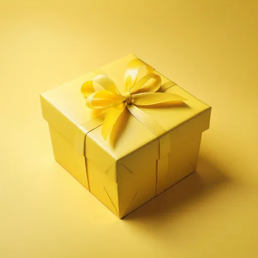 Prompt: Picture of a gift in lemon color