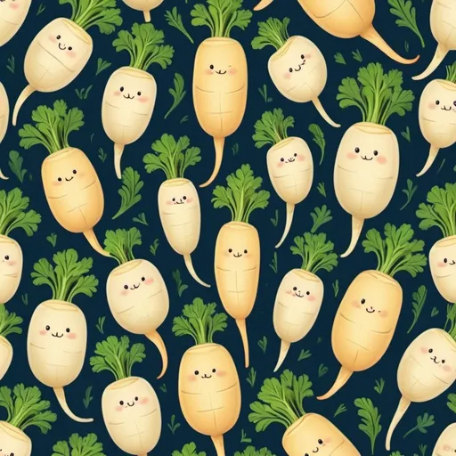 Prompt: A very Cute parsnip illustration, cartoon style, vibrant colors, whimsical details, cheerful and playful, vibrant color palette, soft and warm lighting