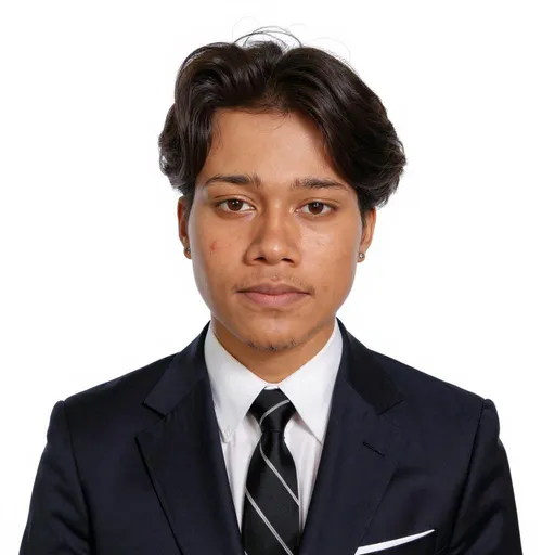 Prompt: Generate the corporate headshot of this person. Preferred background: plain white, desired attire: suit and tie, expression or mood: confident.