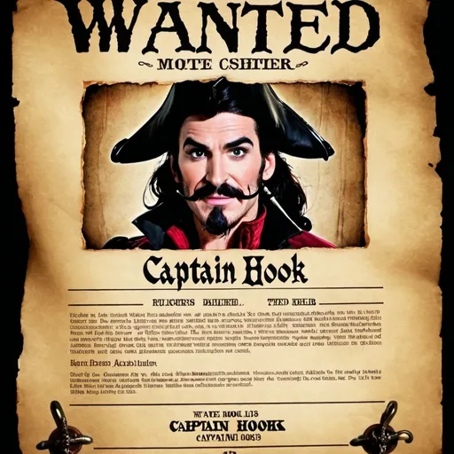 Prompt: wanted poster captain hook