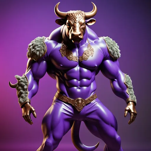 Prompt:  (Anthropomorphic anthro male bull), full body reference, wearing sleek sage latex gloves, (highly detailed fur texture), capturing the camo pattern intricacy, bronze accents, vibrant  Violet Red highlights, cool-toned  Xanadu elements, dramatic lighting, striking pose to showcase confidence and elegance, (ultra-detailed), vivid colors, captivating backdrop that harmonizes with the subject’s colors.