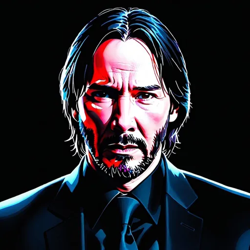 Prompt: John wick with a black background 