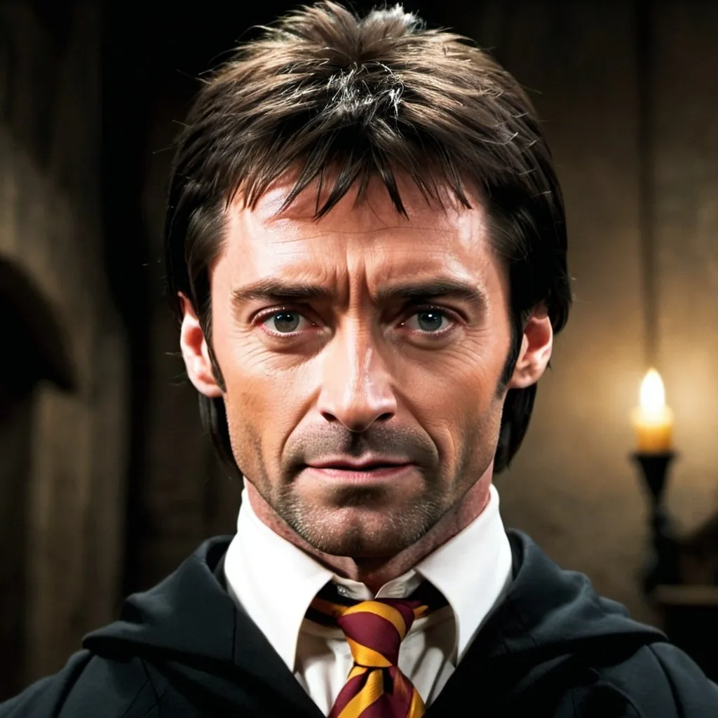 Prompt: Hugh Jackman as Harry Potter 