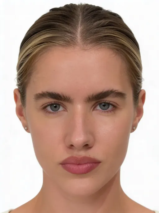 Prompt: The images Image1, Image2 represent the character. the character's clothing is Image3. 生成角色头部特写视图。保持自然表情，正视镜头。使用纯白色背景。确保头部完整呈现，符合人体比例。