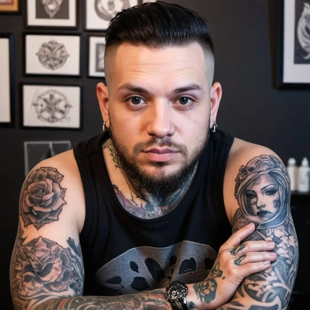 Prompt: tattoo artist profile picture