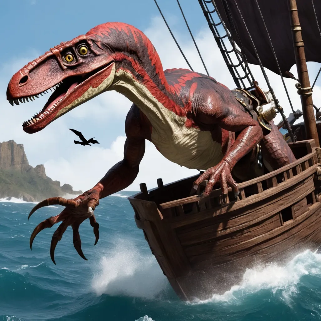 Prompt: Life is a pirate ship run by a velociraptor, by Allison Hawn 