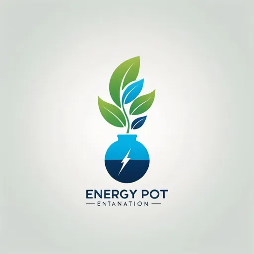 Prompt: create a logo for a company that produces a potential energy batery.
The logo should be simple, have references to a weight hang by a wire and to energy. Company name is EnergyPot
