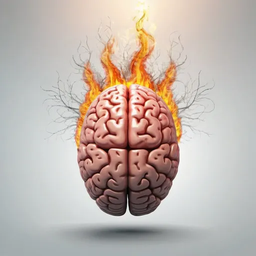 Prompt: human brain on fire
