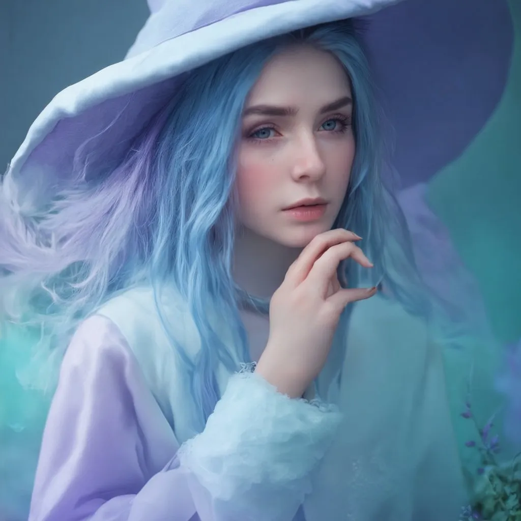 Prompt: Dreamy pastel portrait, wizard, ethereal atmosphere, soft focus