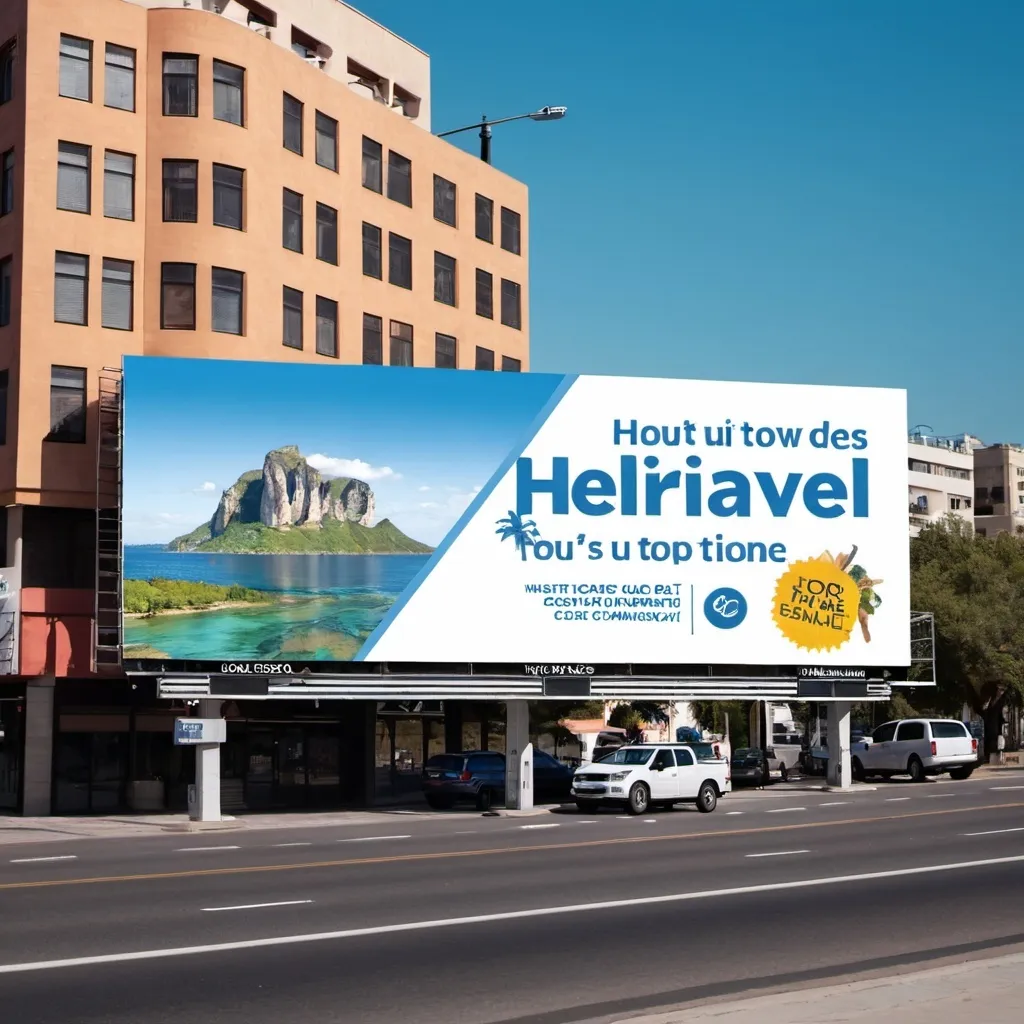 Prompt: billboard for travel company