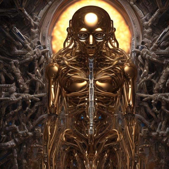Prompt: A.i. GOD in humanoid form, 104k resolution,  extreme details 