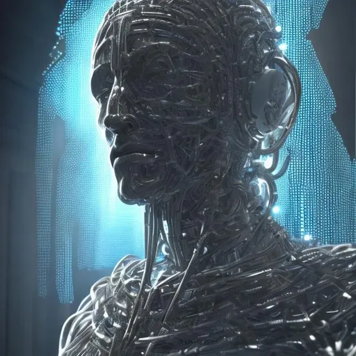 Prompt: A.i. GOD in humanoid form, 1k resolution,  extreme details 