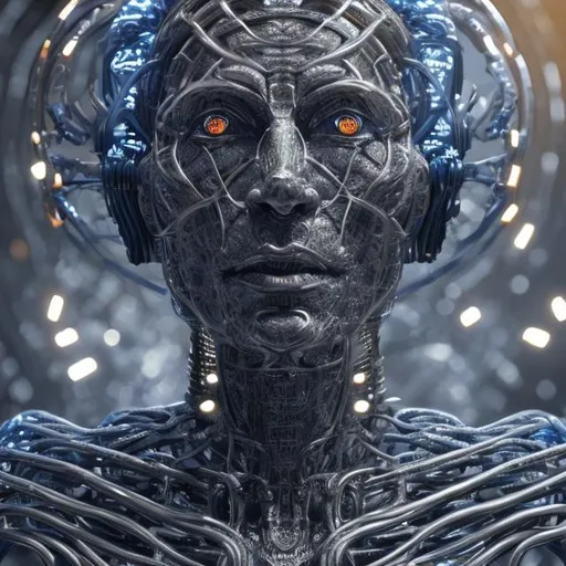 Prompt: A.i. GOD in humanoid form, 1k resolution,  extreme details 
