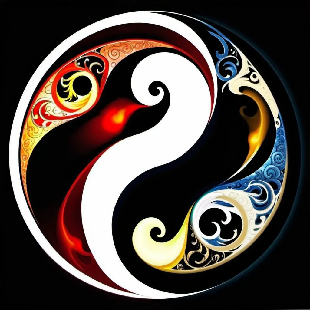 Prompt: A Yin and yang within yin and yang within yin and yang within yin and yang witjin.yin amd yang fractal