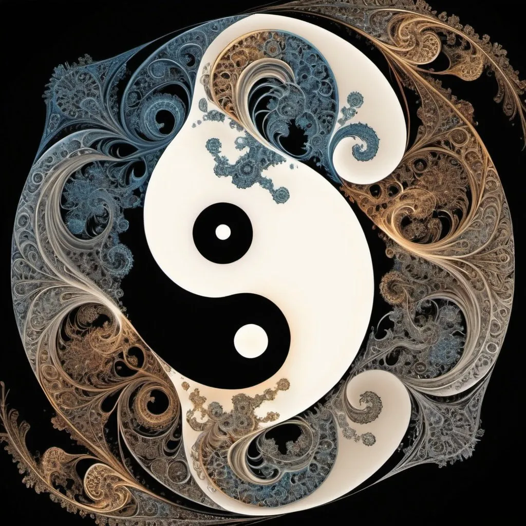 Prompt: Fractal yin and yang