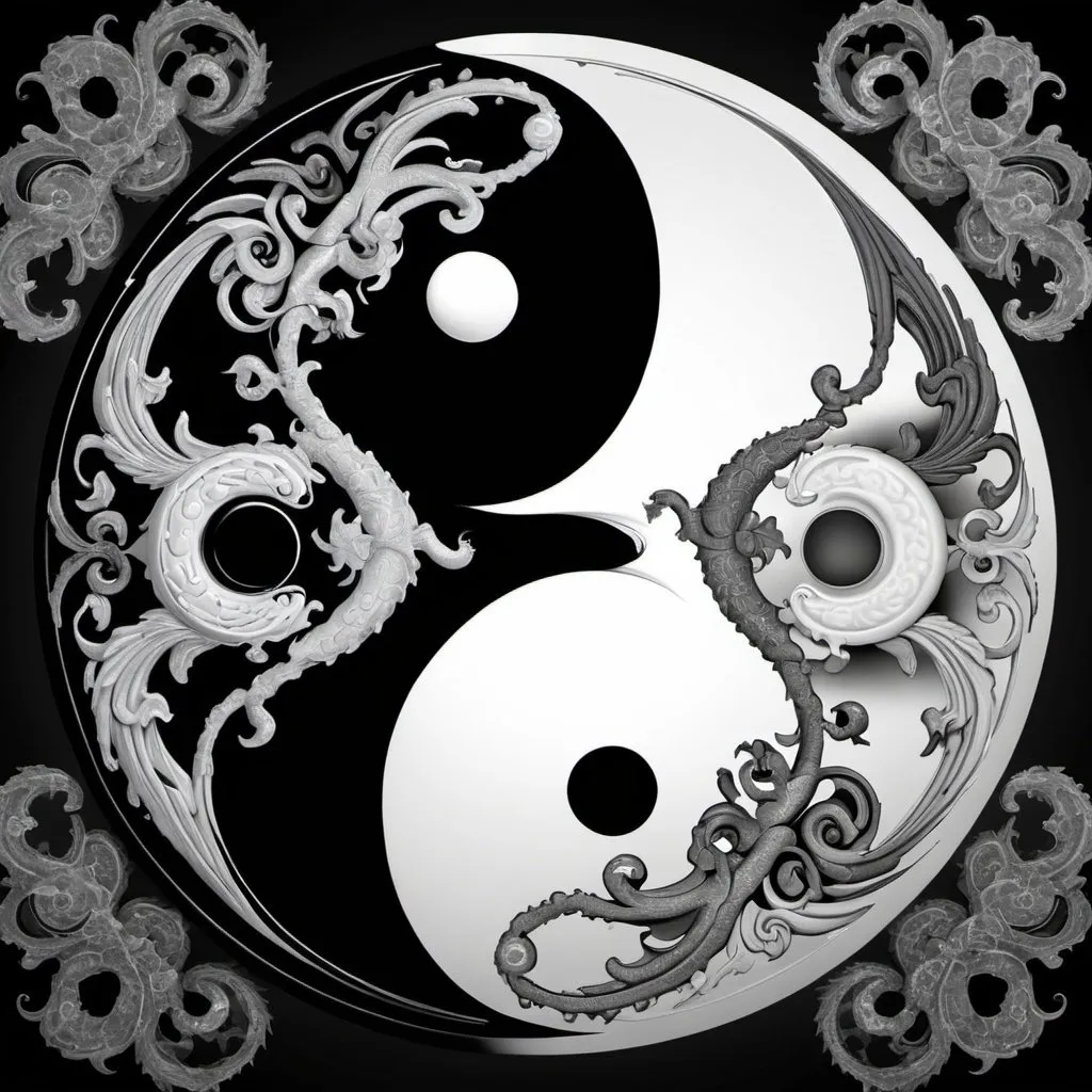 Prompt: A Yin and yang within yin and yang within yin and yang within yin and yang witjin.yin amd yang fractal