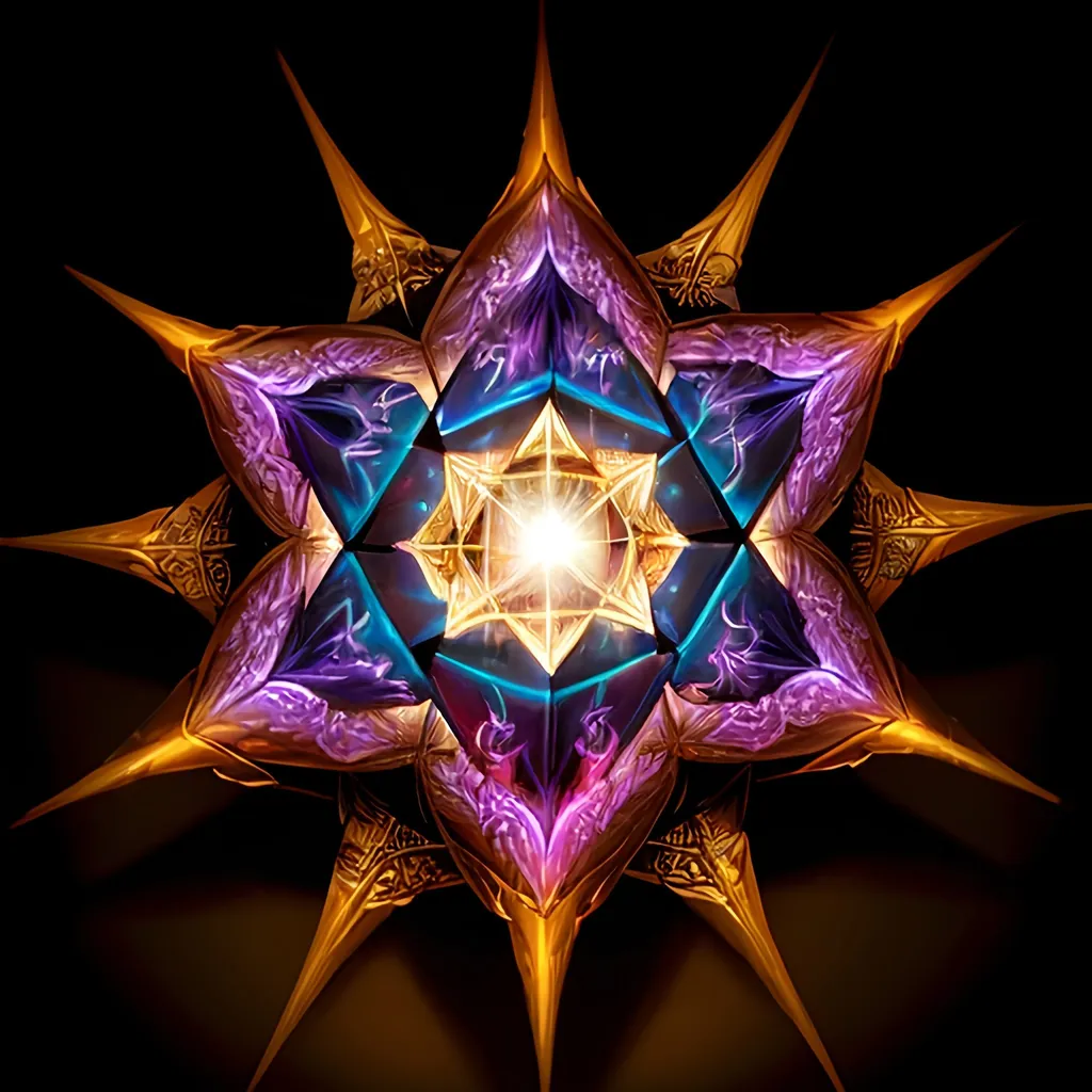 Prompt: metatrons cube blazing with inner light