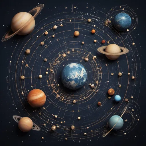 Prompt: The universe, with planets and stars connected between them by lines like a pcb board. 