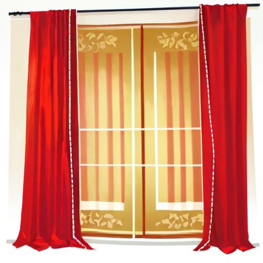 Prompt: Create painting of closed curtain with the same colour and pattern from the guide image in selected art style