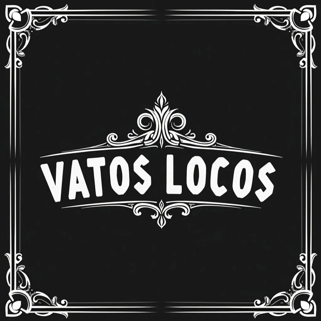 Prompt: VatosLocos  black and white logo