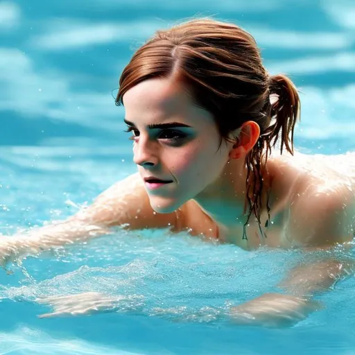 Prompt: Emma Watson swimming 