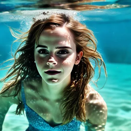 Prompt: Emma Watson underwater 