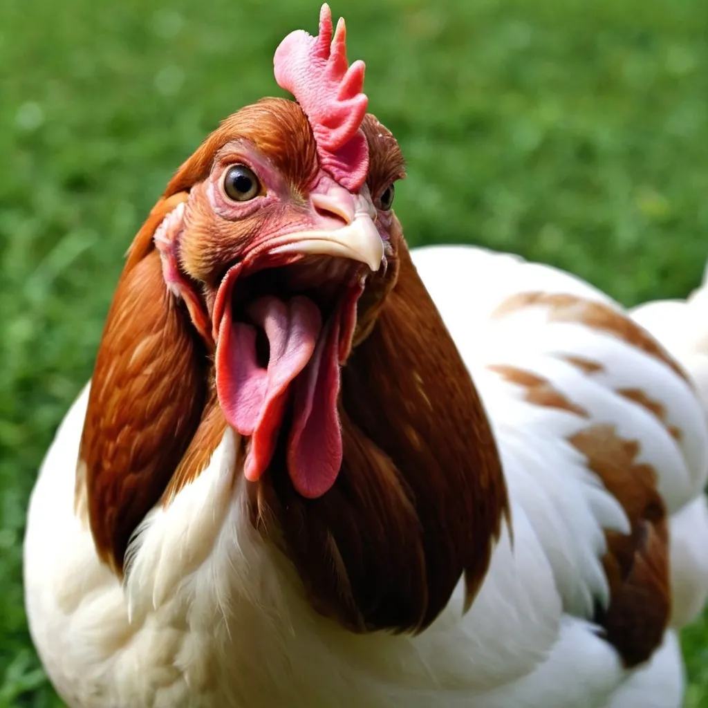 Prompt: I want a hen that laughing