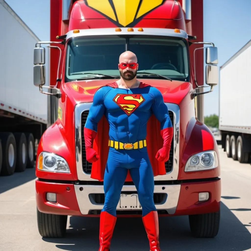 Prompt: truck driver superhero