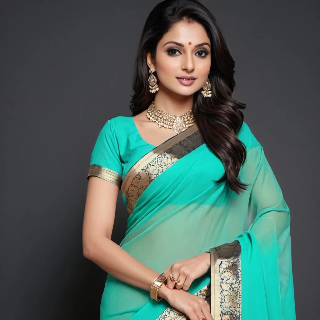 Prompt: A saree is more attractive when a beautiful woman does not wear it.