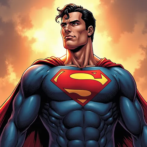 Prompt: Superman appearing on a variant cover of Action Comics #1000 (April 2018)
Art by Jason Fabok.
Mythic Heroic theme
Values of strength, righteousness, courage, adventure.