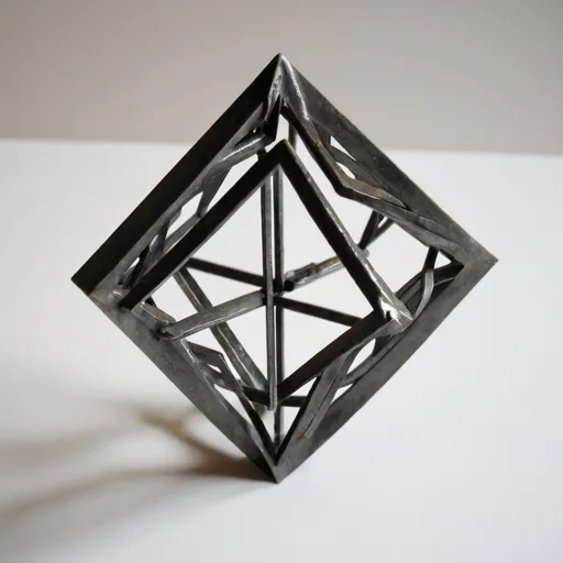 Prompt: Small 4x4 metal geometric three-dimensional object "miraculous"