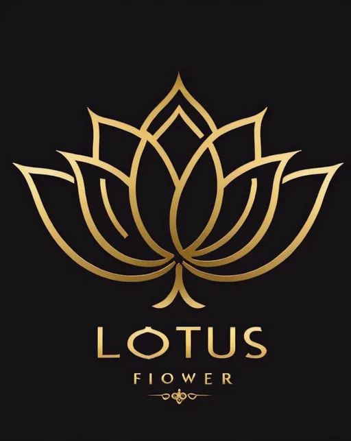 Prompt: do similar , golden Lotus flower , logo