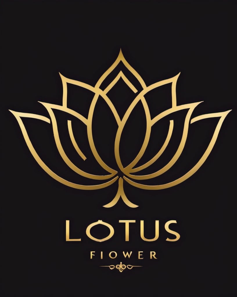 Prompt: do similar , golden Lotus flower , logo