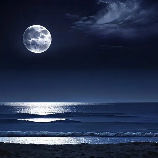 Prompt: A cover for my new album "Shadow Queen". Please include moonlight, night sky, ocean as the elements.