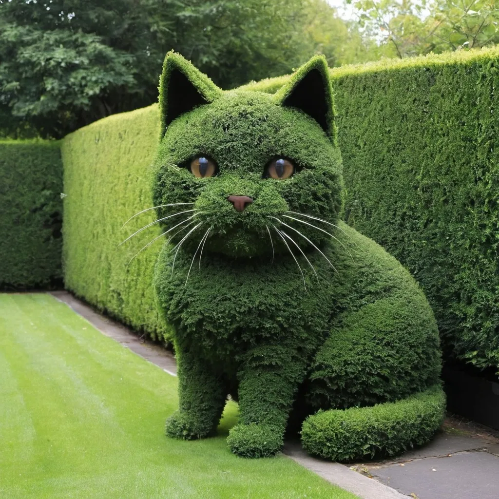 Prompt: Cat shaped hedge
