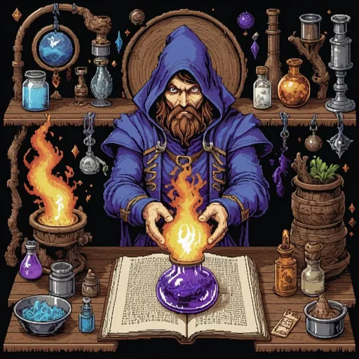 Prompt: Sorcery, 8bit, alchemy