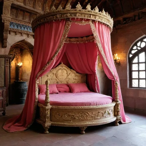 Prompt: Special bed for princess from 4 century
