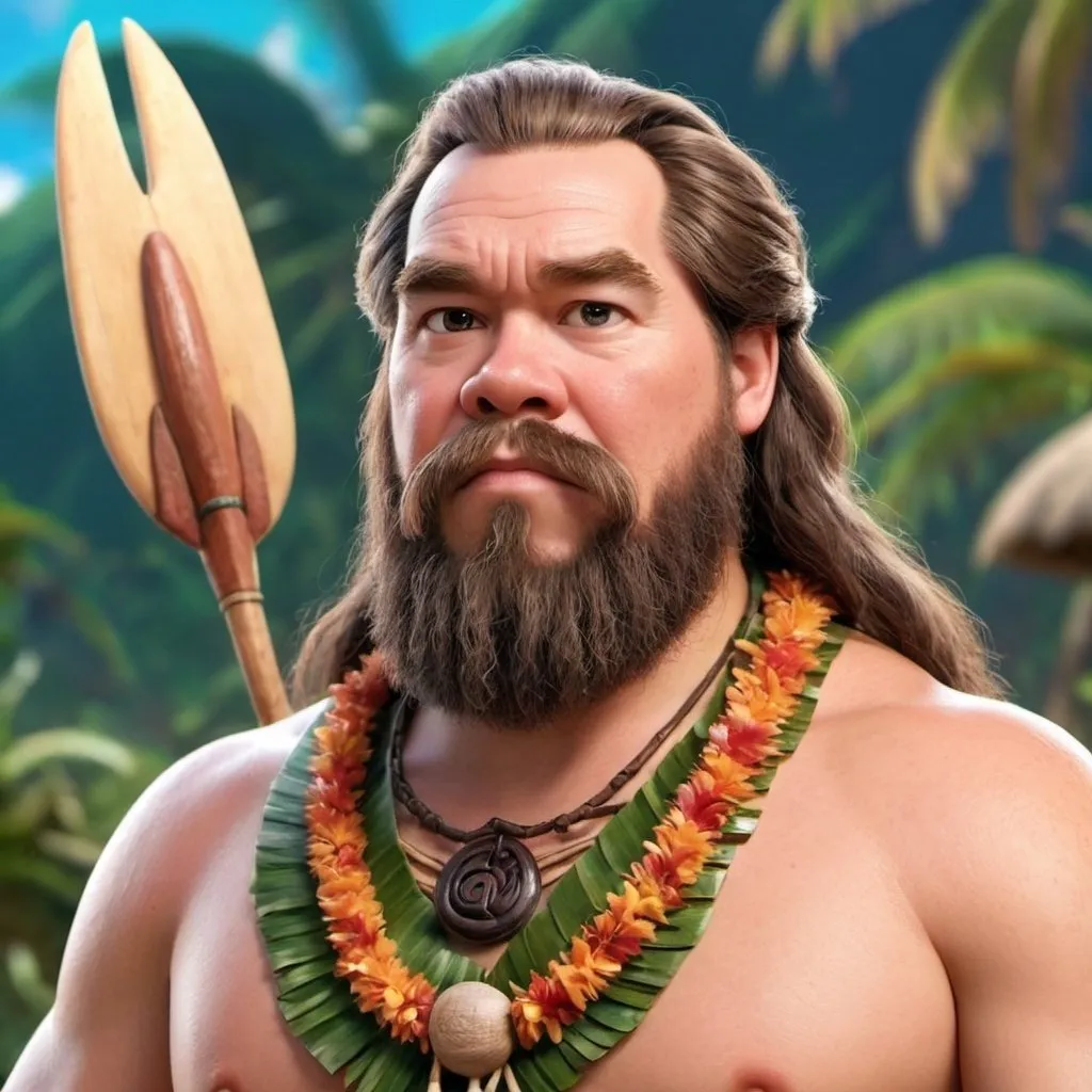 Prompt: friedrich engels as Maui from MOANA