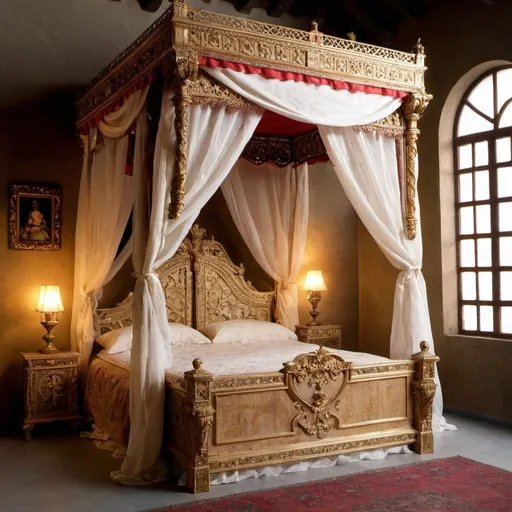 Prompt: Special bed for princess from 3 century