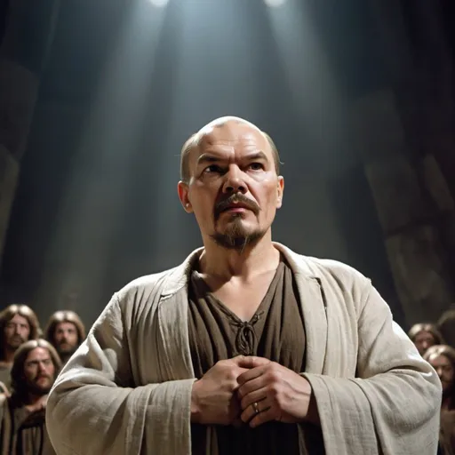 Prompt: Vladimir Lenin as the main character from the rock oper Jesus Christ Superstar