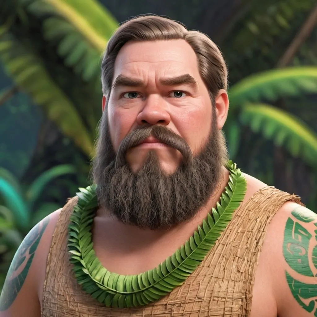 Prompt: friedrich engels as Maui from MOANA