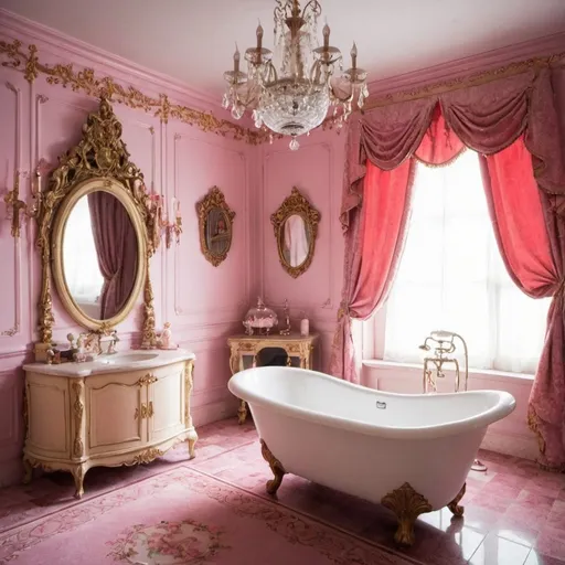 Prompt: The room where are a lot of things which only princess can use to bathe.