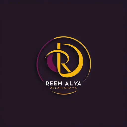 Prompt: "Design a very simple and elegant logo for a graphic designer named Reem AlYahya. The logo can use the colors purple, yellow, black, and burgundy in a minimalistic and clean manner. The typography should be sleek and sophisticated, with a straightforward and classy layout that highlights the name without any additional icons or complex elements."
