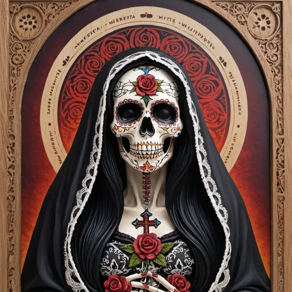 Prompt: frezeta art santa muerte women high quality