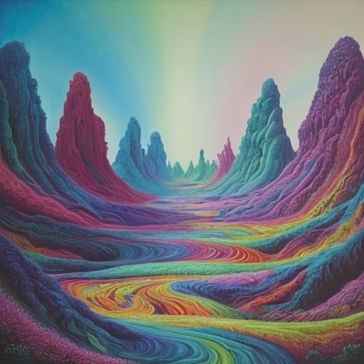 Prompt: psychedelic landscape