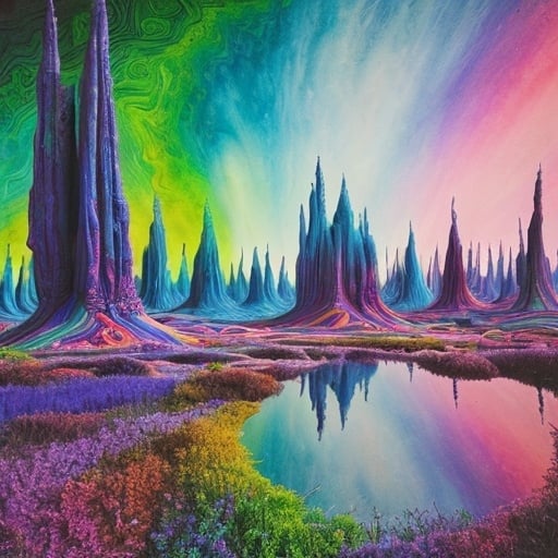 Prompt: psychedelic landscape