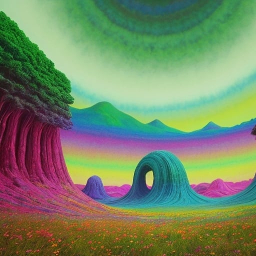 Prompt: psychedelic landscape