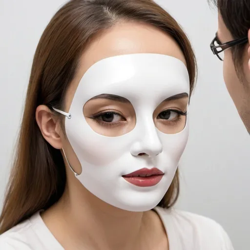 Prompt: A mask that automatically applies make-up to humans and reduces the amount of time humans spend applying make-up.
